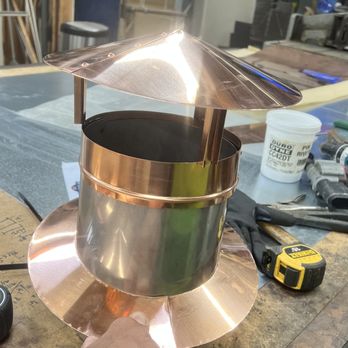 831 Heating & Sheetmetal - Partially completed custom stainless and copper replacement vent top. - Heating & Air Conditioning/HVAC Near Me 831 Heating & Sheetmetal - Partially completed custom stainless and copper replacement vent top. - Heating & Air Conditioning/HVAC Near Me