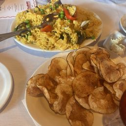 Paella and chips