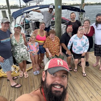 Paradise Adventures - Group photo with Captain Jacob and Nico after returning to the docks - Boat Charters Near Me - Panama City Beach, Florida Paradise Adventures - Group photo with Captain Jacob and Nico after returning to the docks - Boat Charters Near Me - Panama City Beach, Florida