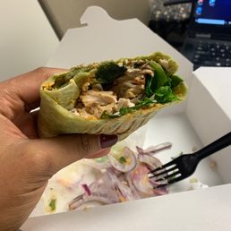 Chicken hummus wrap. Chicken hummus wrap.