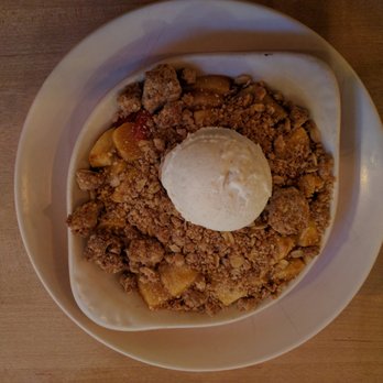 True Food Kitchen - Just desserts after a loooong day. Apple Goji Crisp, with almond crumble and vanilla ice cream. - New American Near Me - Denver, Colorado