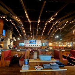 Famous Dave's - Long Beach - Famous Daves in Long Beach, Ca interior main seating area, dining area.