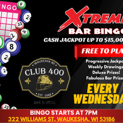 Club 400 Bar and Grill - An exciting new bingo has come to Club 400 every Wednesday Night with great prizes and jackpots!