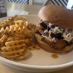 Fried Chicken Sandwich- Hot Honey Special w Ghost Pepper Bacon and Mustard Slaw Fried Chicken Sandwich- Hot Honey Special w Ghost Pepper Bacon and Mustard Slaw