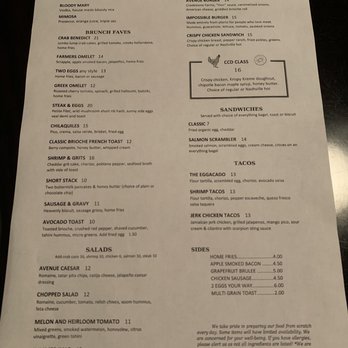 Avenue Kitchen & Bar - Brunch menu - New American Near Me - Baltimore, Maryland Avenue Kitchen & Bar - Brunch menu - New American Near Me - Baltimore, Maryland