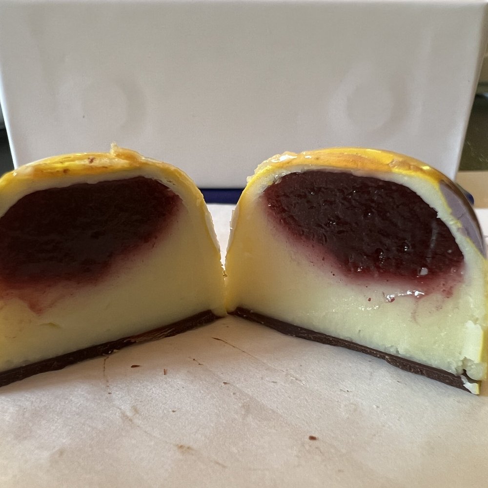 EJ Chocolates - Lemon Blueberry Bon Bon - Chocolatiers & Shops Near Me - Woodstock, New York EJ Chocolates - Lemon Blueberry Bon Bon - Chocolatiers & Shops Near Me - Woodstock, New York