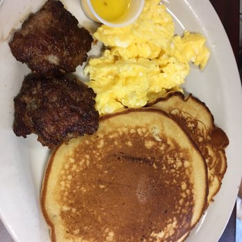 Annie B & Earl's - Pancake, egg, and sausage combo - American Near Me - Cleveland, Ohio Annie B & Earl's - Pancake, egg, and sausage combo - American Near Me - Cleveland, Ohio