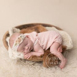 Jessica Veara Photography - Jessica Veara Photography- newborn baby girl sleeping, pink & cream