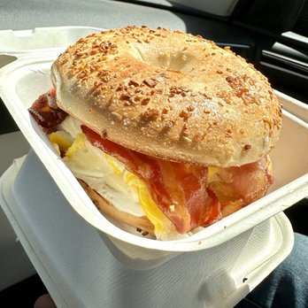 Hole In One - Bacon, Egg & Cheese Bagel - Donuts Near Me - Rockland, Massachusetts Hole In One - Bacon, Egg & Cheese Bagel - Donuts Near Me - Rockland, Massachusetts