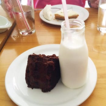 Blue Collar - Chocolate layer cake with a cold glass of milk - yum yum! - Comfort Food Near Me - Miami, Florida Blue Collar - Chocolate layer cake with a cold glass of milk - yum yum! - Comfort Food Near Me - Miami, Florida