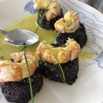Lo Scoglio da Vito - Shrimp with black rice - Italian Near Me - Bari, BT