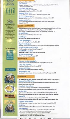 Menu photo 1 Kaya Island Eats Key West, FL Menu photo 1 Kaya Island Eats Key West, FL
