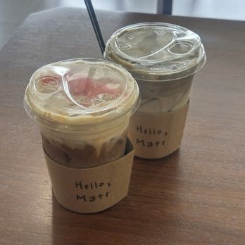 Mate Coffee Bar - (left) eaton mess latte & (right) early grey einspanner - Coffee & Tea Near Me - Hawaiian Gardens, California