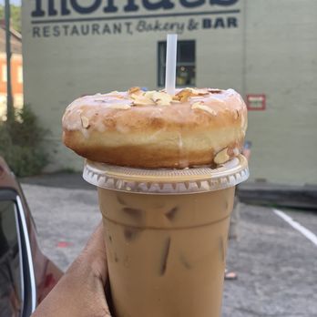 Monuts - Toasted amaretto donuts with the honey lavender iced latte - Donuts Near Me - Durham, North Carolina