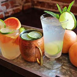 Sacrilegious Ciderworks - (Left to right) Ida's Hotflash, Copper Mule, Hemingway's Havana