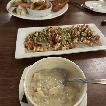 Mb Grille - Clam chowder, poke nachos, combo with coconut shrimp and filet - Seafood Near Me - Torrance, California