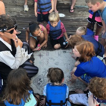 Pirate Ship Adventures - Studying the treasure map - Boat Charters Near Me - Orange Beach, Alabama