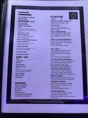 Menu photo 8 Burbanks Bites and Billiards San Jose, CA