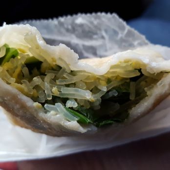 Golden Mall - Chinese Chive Pocket Pancake with Scrambled Egg Filling - Food Court Near Me - Flushing, New York Golden Mall - Chinese Chive Pocket Pancake with Scrambled Egg Filling - Food Court Near Me - Flushing, New York