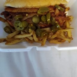 Sliced beef sandwich. Sliced beef sandwich.
