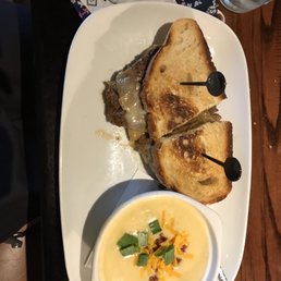 Steak sandwich with Loaded Potato Soup. Steak sandwich with Loaded Potato Soup.