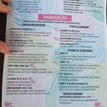Off the Wall - OtW menu. - Pizza Near Me - St Croix, Virgin Islands