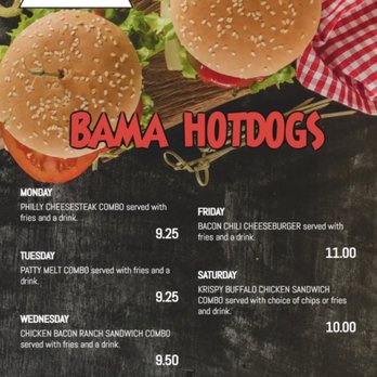 Bama Hotdogs - New specials! - Hot Dogs Near Me - Birmingham, Alabama Bama Hotdogs - New specials! - Hot Dogs Near Me - Birmingham, Alabama