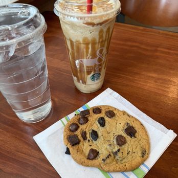 Barnes & Noble - Fenty caramel Frappuccino with extra caramel, no whipped cream. Chocolate chip cookie and a water. - Bookstores Near Me - Tigard, Oregon