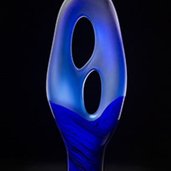 Bernard Katz Glass - Cerulean Blue Trans Terra Ceia Glass Sculpture - Art Galleries Near Me Bernard Katz Glass - Cerulean Blue Trans Terra Ceia Glass Sculpture - Art Galleries Near Me