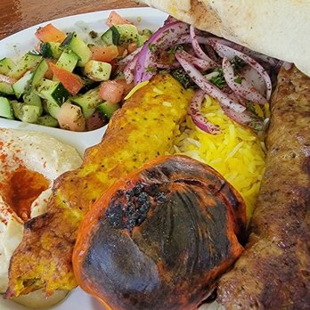 Cela Cafe - Combo luleh plate. Chicken and beef. This is my new favorite spot. So much flavor. - Wraps Near Me - Burbank, California