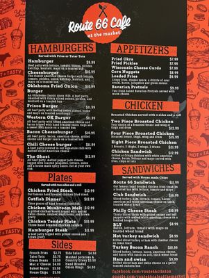 Menu photo 5 Route 66 Cafe At The Market Clinton, OK