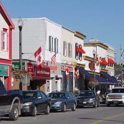 Bigley's Shoes and Clothing - Main street of Bobcaygeon, showing Bigley's shoes and clothing on the left