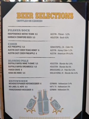 Menu photo 5 Moonshine Deck Houston, TX