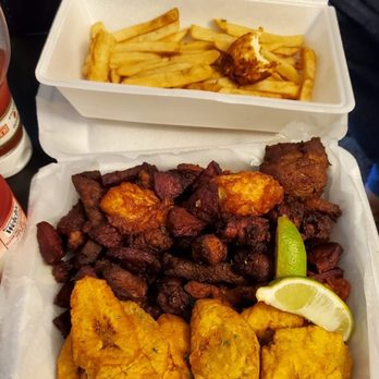The Chimi Spot - Picadera with tostones and side order of French fries! - Dominican Near Me - Orlando, Florida The Chimi Spot - Picadera with tostones and side order of French fries! - Dominican Near Me - Orlando, Florida