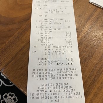 Publican Tavern - Receipt - New American Near Me - Chicago, Illinois Publican Tavern - Receipt - New American Near Me - Chicago, Illinois