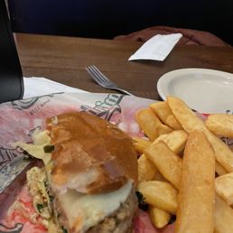 Turkey burger fries
