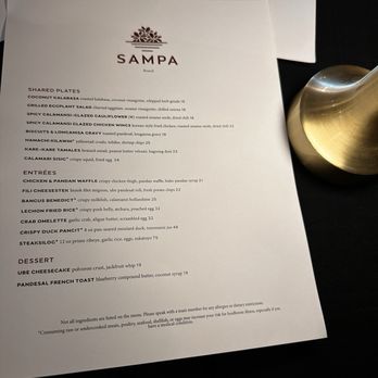 Sampa - Brunch Menu 1/23/26 - Asian Fusion Near Me - Los Angeles, California