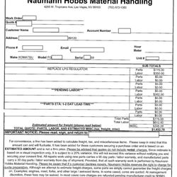 Naumann/Hobbs Material Handling - identifying data has been blocked out.