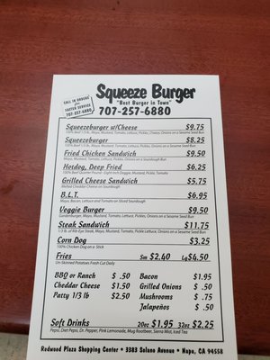 Menu photo 4 Squeeze Inn Hamburgers Napa, CA Menu photo 4 Squeeze Inn Hamburgers Napa, CA
