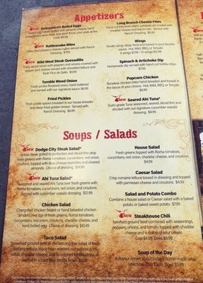 Menu photo 5 Dodge City Steakhouse Mount Airy, NC