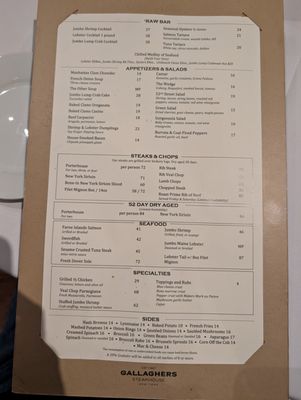 Menu photo 1 Gallaghers Steakhouse Boca Raton Boca Raton, FL
