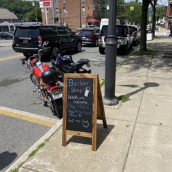 Straight Edge Barbershop - Street sign