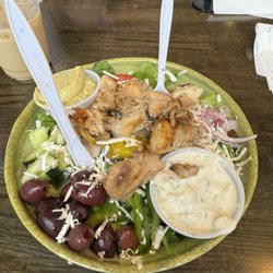 Mediterranean Sandwich - Greek bowl with roasted chicken