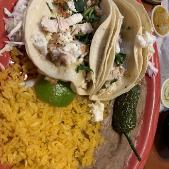 Mercado's - Street Tacos with chicken fajita, Mexican rice, and refried beans - Mexican Near Me - Tyler, Texas Mercado's - Street Tacos with chicken fajita, Mexican rice, and refried beans - Mexican Near Me - Tyler, Texas