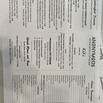 Anonymous Cafe - Menu - Coffee & Tea Near Me - Houston, Texas Anonymous Cafe - Menu - Coffee & Tea Near Me - Houston, Texas