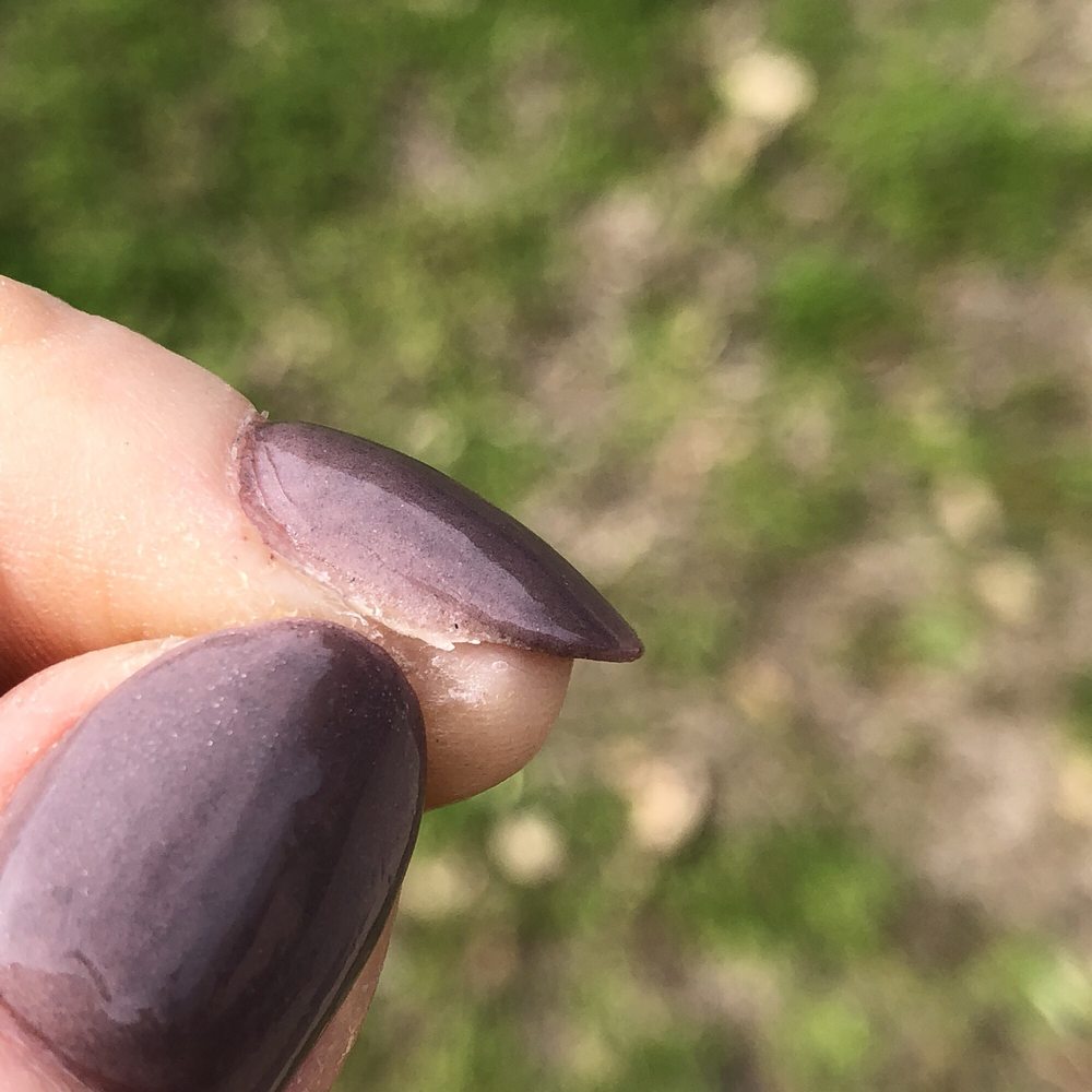 Modern Nail - jagged nail on left middle finger (by Tiffany) - Nail Salons Near Me - Austin, Texas