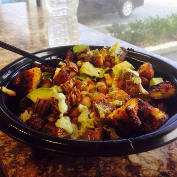 Marita's Latin Bites - Steak bowl with rice, pinto beans, avocado, platanitos, and crema - Puerto Rican Near Me - Orlando, Florida