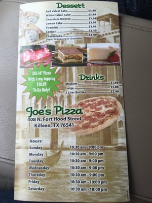 Menu photo 3 Joe's Pizza & Pasta Killeen, TX Menu photo 3 Joe's Pizza & Pasta Killeen, TX