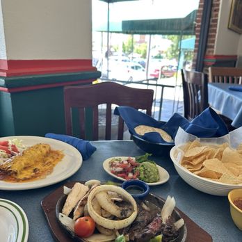 Cactus Cantina - Steak and Chicken Fajitas for one, side of enchilada - Tex-Mex Near Me - Washington, DC, District of Columbia