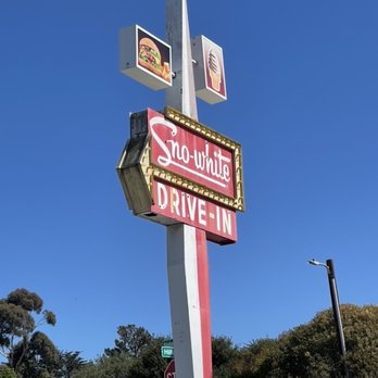Sno-White Drive In - The sign. - Burgers Near Me - Aptos, California